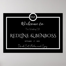 Minimalist Elegant Black and White Wedding Poster