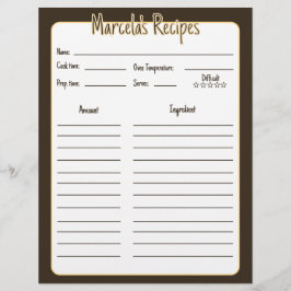 Minimalist Floral Mexican Recipe Pages for Binder 