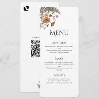 Minimalist Floral Restaurant Or Wedding Menu