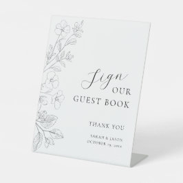 Minimalist Floral Wedding Guest Book Sign