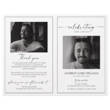 Minimalist Funeral Order of Service Folded Program