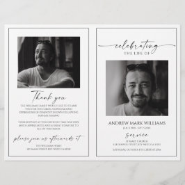 Minimalist Funeral Order of Service Folded Program