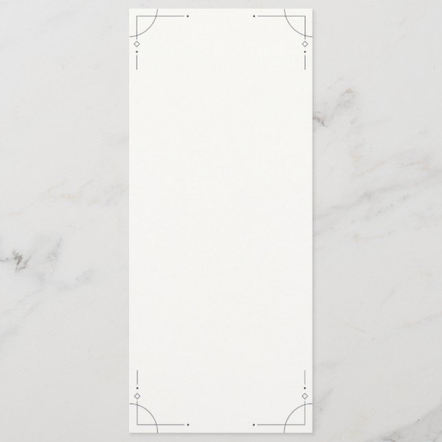 Minimalist Geometric Wedding Menu (Frente)