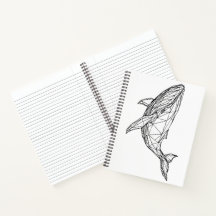Minimalist Geometric Whale Notebook