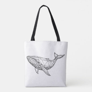 Minimalist Geometric Whale Tote Bag