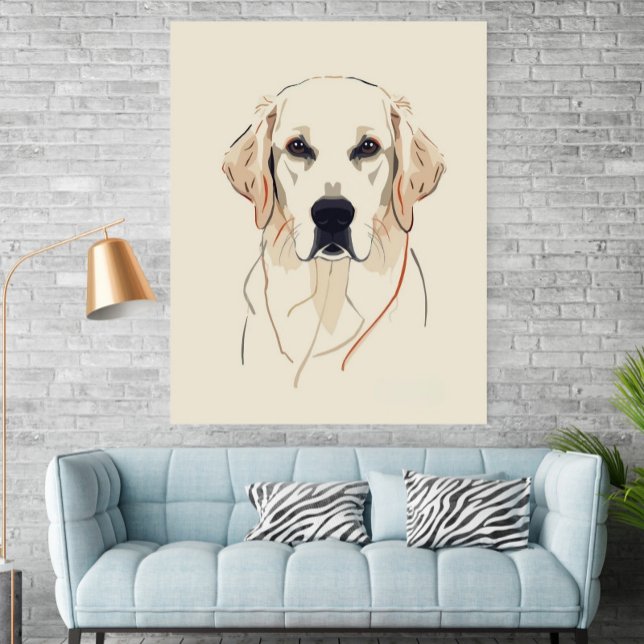 Minimalist Golden Retriever Line Art Poster (Criador carregado)