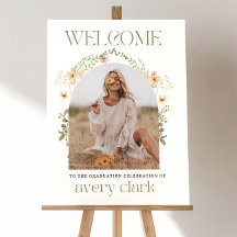 Minimalist Graduation Welcome Sign Wildflower 
