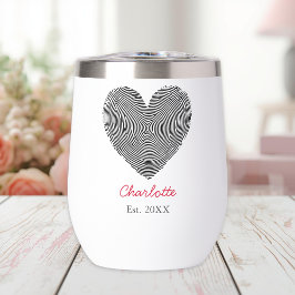 Minimalist Heart Fingerprint Personalized Name 
