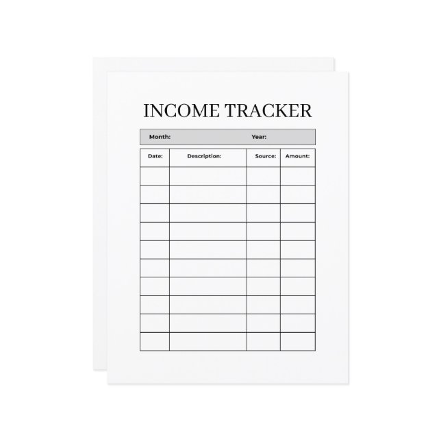 Minimalist Income Tracker FLYER (Frente/Verso In Situ)