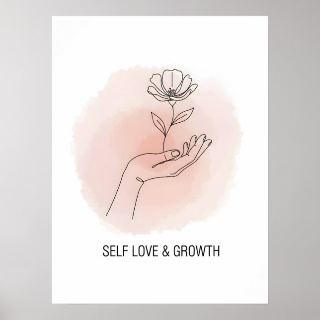 Minimalist Line Art Flower Poster (Frente)