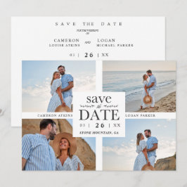 Minimalist Modern Collage 4 Custom Photos Wedding