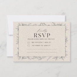 Minimalist Modern Elegant Cream Clean RSVP Card | 