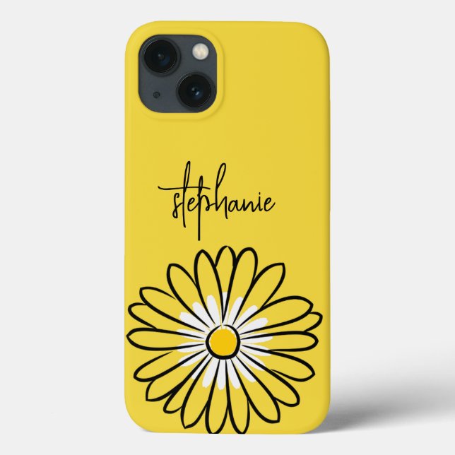 Minimalist Modern Elegant Daisy flower and text (Verso)