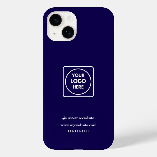 Minimalist Navy Blue Logo iphone case (Verso)