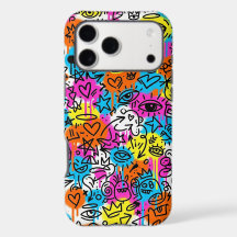 Minimalist Neon Scribble Doodle iPhone 17 Pro Max 