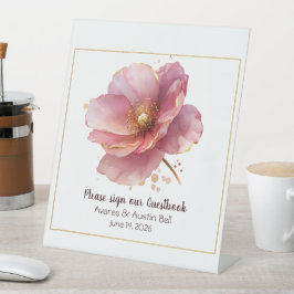 Minimalist Pink and Gold Poppy Wedding