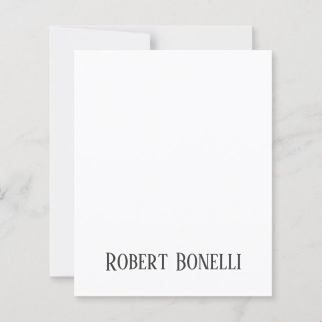 Minimalist Plain Black & White Modern Plain Paper  (Frente)