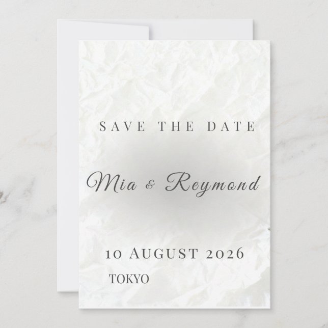 Minimalist Save the Date Wedding Card (Frente)