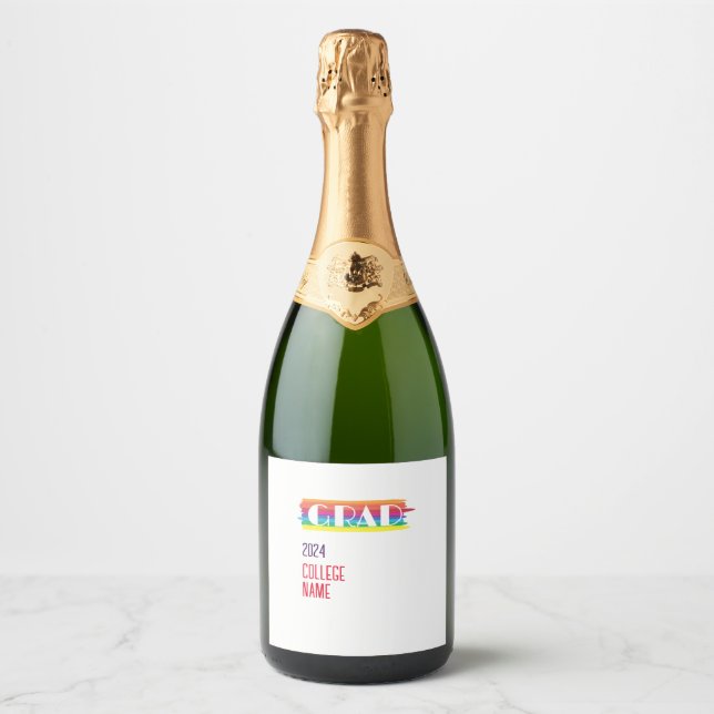 Minimalist simple rainbow graduate  (Frente)