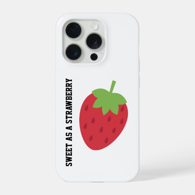 Minimalist Strawberry Pattern iPhone Case (Verso)