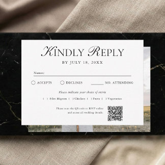 Minimalist Traditional QR Code Photo RSVP