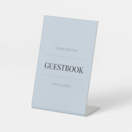 Minimalist Wedding Guest Book Dusky Blue