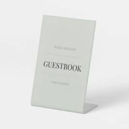 Minimalist Wedding Guest Book Pale Sage Green