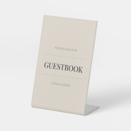 Minimalist Wedding Guest Book Soft Latte