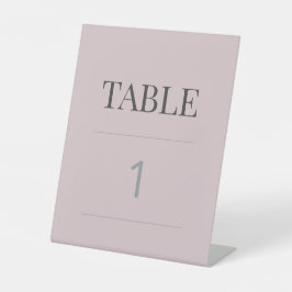 Minimalist Wedding Table Number Dusky Rose