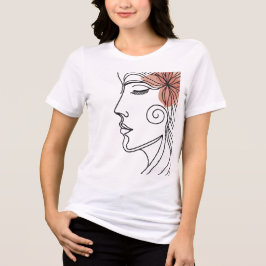 Minimalist Woman’s Face Line Art T-Shirt
