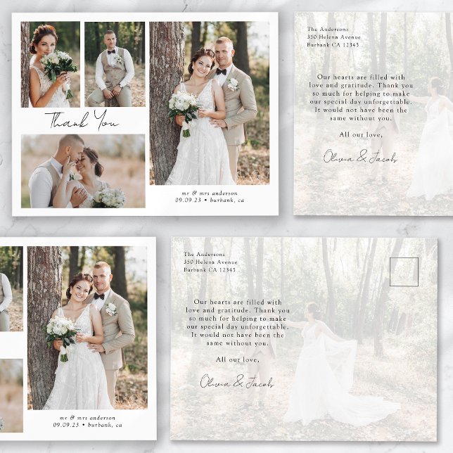 Minimalista 5 Fotografia Cartão de Casamento de Ca (Criador carregado)