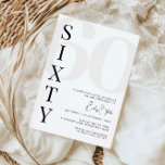 Minimalista 60.º Convite de aniversário<br><div class="desc">Essa tipografia minimalista 60º convite de aniversário é perfeita para uma festa de aniversário moderna. A simples design apresenta uma tipografia clássica minimalista, a preto e branco, com um toque moderno. Personalizável em qualquer cor. Mantenha o design mínimo e elegante, como está, ou personalize-o adicionando seus próprios gráficos e trabalhos...</div>