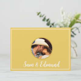 Minimalista amarelo-mostarda - Cartões de agradeci