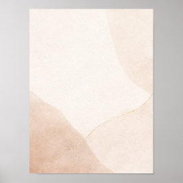 Minimalista Arte Abstrata Neutra em Poster – Bege