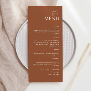 Minimalista Brown Terracotta O Cartão De Menu