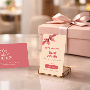 Minimalista Cartão de Desconto de Beleza Rosa Pó e
