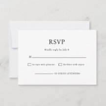 Minimalista Chic Convite de Resposta de Casamento 