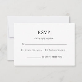 Minimalista Chic Convite de Resposta de Casamento