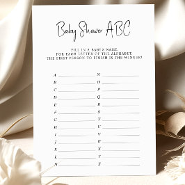 Minimalista de Nomes ABC de Jogo de chá de fraldas