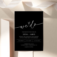 Minimalista do NOIR Fazemos Convite De Casamento