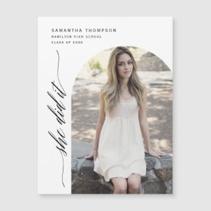 Minimalista Ela Fez Arch Foto Graduação Magnet