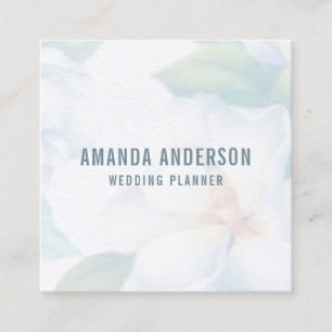 Minimalista Floral Branco Elegante CARTÃO DE VIS