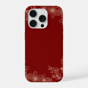 Minimalista Floral Vermelho Profundo Artístico Ele