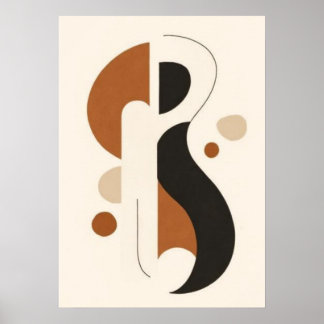 Minimalista Impressão Geométrica Abstrata | Meados