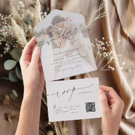 Minimalista Moderno Chic Script Elegante Casamento