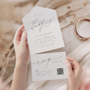 Minimalista Moderno Chic Script Elegante Casamento
