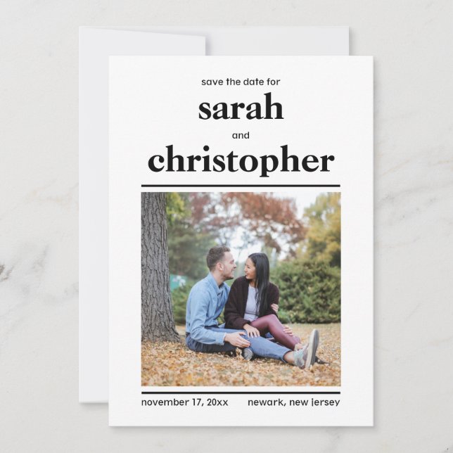 Minimalista Negrito Salve O Cartão Data (Frente)