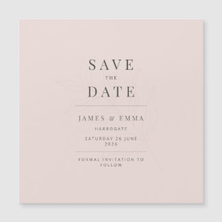 Minimalista Save the Date Botânico com Bege Quente