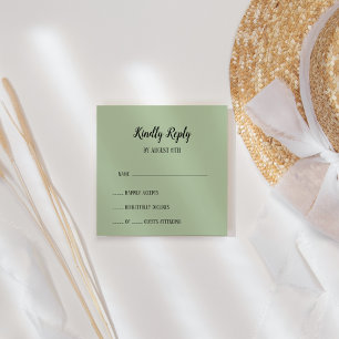 Minimalista Simples Cartão RSVP de Casamento de Sa