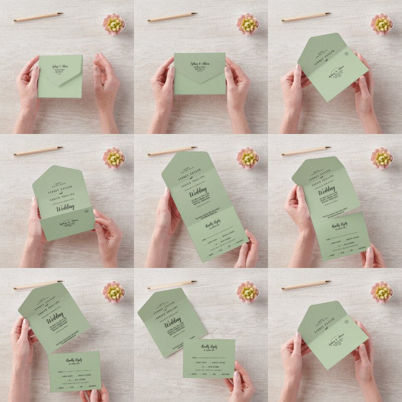 Minimalista Simples|Casamento Sage